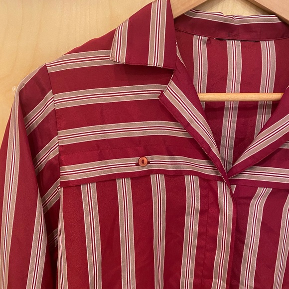 Silky striped vintage blouse - Picture 3 of 4